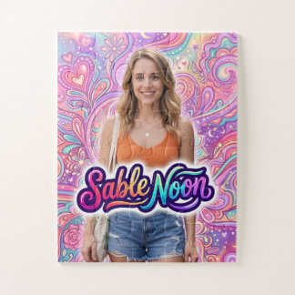 Sable Noon Beauty Pose #1 With Colourful Backgroun Jigsaw Puzzle