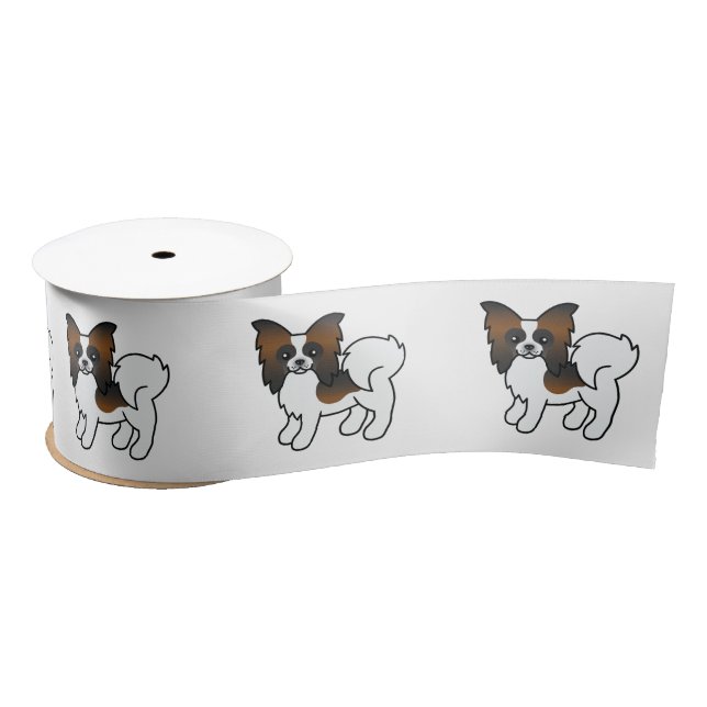 Sable Papillon Cute Cartoon Dog Satin Ribbon (Spool)