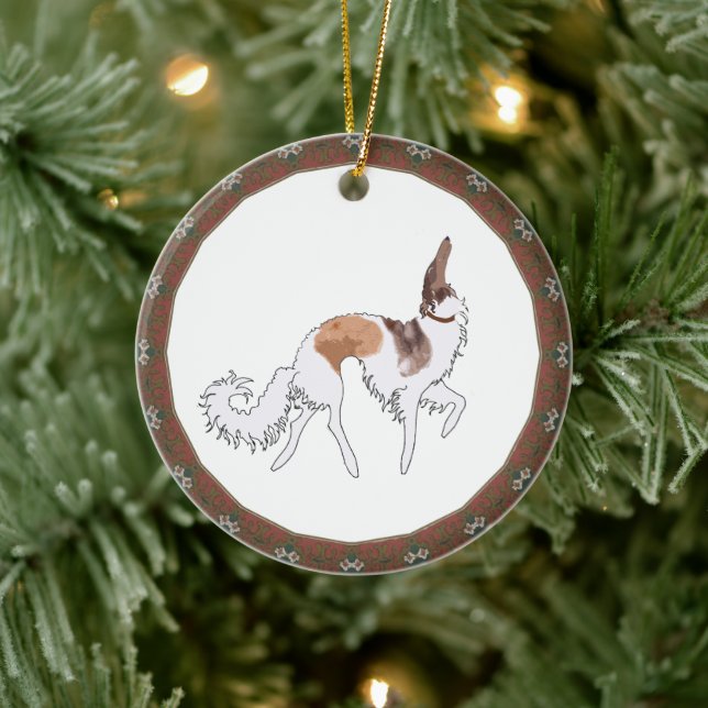 Sable Prancing Borzoi Christmas Ornament (Tree)