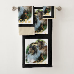 Sable Rough Collie Art Bath Towel Set