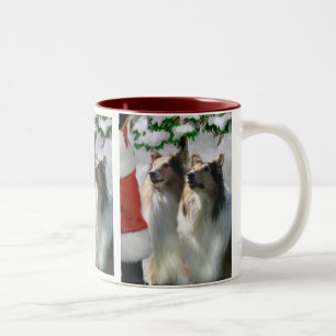 Sable Rough Collie Christmas Gifts Two-Tone Coffee Mug