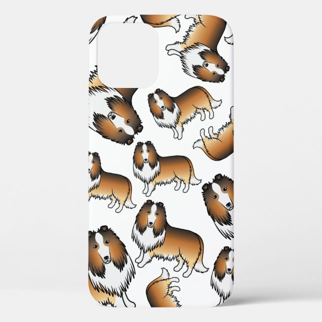 Sable Rough Collie Cute Cartoon Dog Pattern Case-Mate iPhone Case (Back)