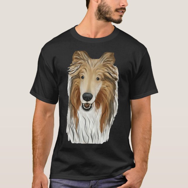 Sable Rough Collie Dog T-Shirt (Front)
