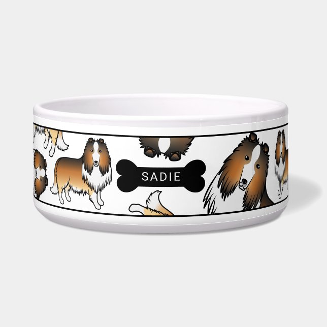 Sable Rough Collie Dogs Pattern & Name (Front)