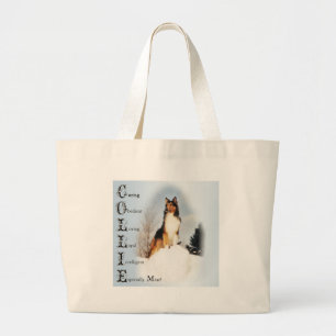Sable Rough Collie Gifts Large Tote Bag