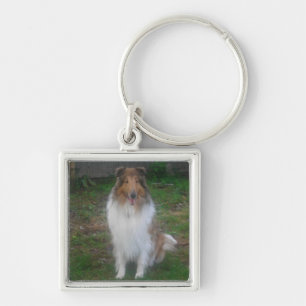 Sable Rough Collie Key Ring