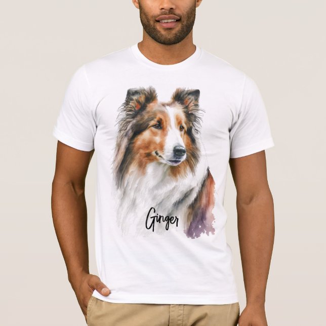 Sable Sheltie Painting | Personalised T-Shirt (Front)