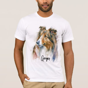 Sable Sheltie Painting Personalised T-Shirt