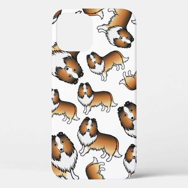 Sable Shetland Sheepdog Cartoon Dog Pattern Case-Mate iPhone Case (Back)