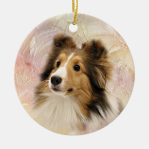 Sable Shetland Sheepdog Ceramic Tree Decoration