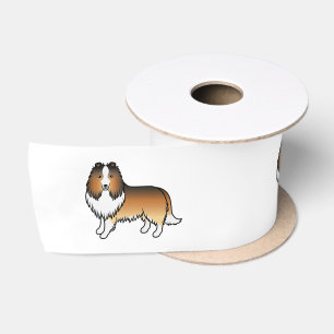 Sable Shetland Sheepdog Sheltie Cartoon Dog Satin Ribbon