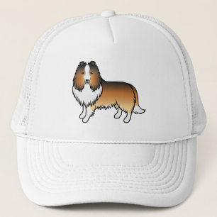 Sable Shetland Sheepdog Sheltie Cartoon Dog Trucker Hat
