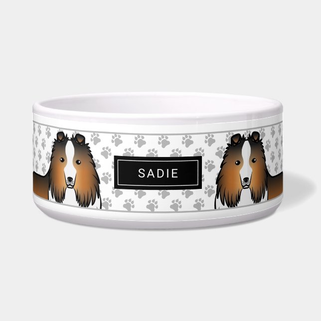 Sable Shetland Sheepdog With Paws & Name (Front)