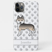 Sable Siberian Husky Cartoon Dog & Name