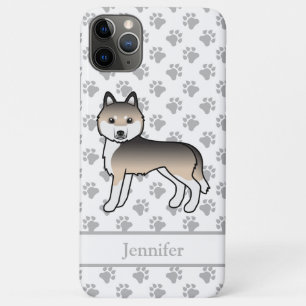 Sable Siberian Husky Cartoon Dog & Name iPhone 11 Pro Max Case