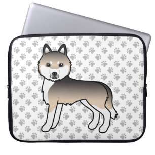 Sable Siberian Husky Cute Cartoon Dog Laptop Sleeve