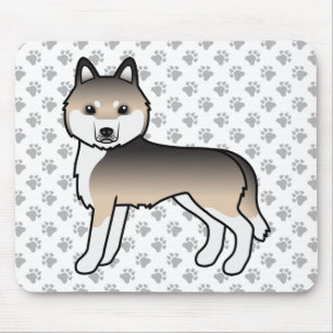 Sable Siberian Husky Cute Cartoon Dog Mouse Mat