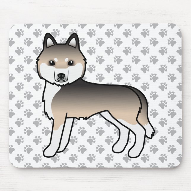 Sable Siberian Husky Cute Cartoon Dog Mouse Mat (Front)