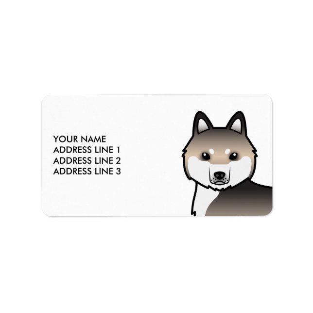 Sable Siberian Husky Dog & Custom Text Label (Front)