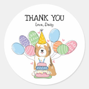 Sable Tibetan Terrier Birthday Favour Tags Sticker