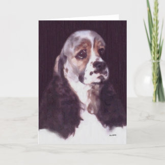 Sable/White Cocker Spaniel greeting card
