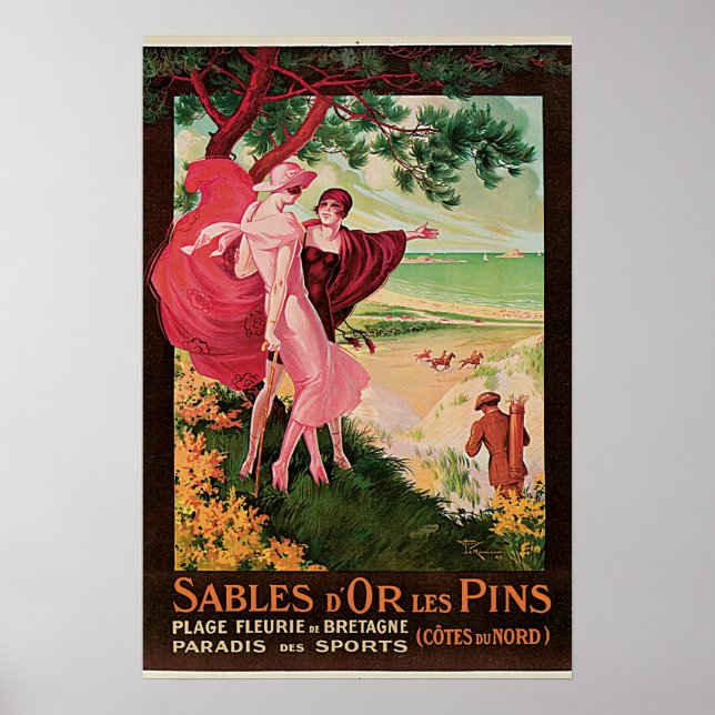 Sables dOr Les Pins Vintage Travel Poster (Front)