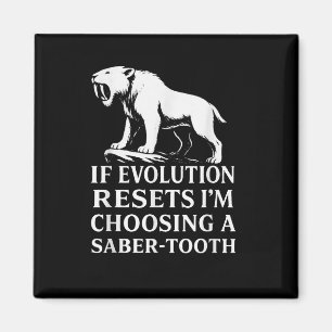 Sabre Tooth Tiger Evolution Reset Vintage Animal L Magnet