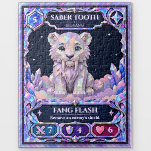 Sabre Tooth Tiger, Rainbow Foil Art Jigsaw Puzzle