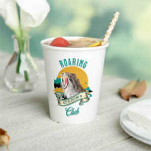 Sabre Tooth Tiger Roaring Sundown Club Paper Cups