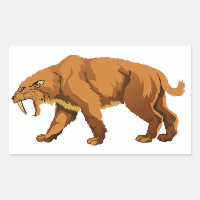 Sabre-toothed Cat Rectangular Sticker (Front)