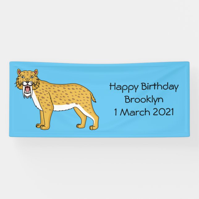 Sabre-toothed tiger illustration banner (Horizontal)