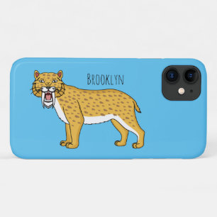 Sabre-toothed tiger illustration iPhone 11 case
