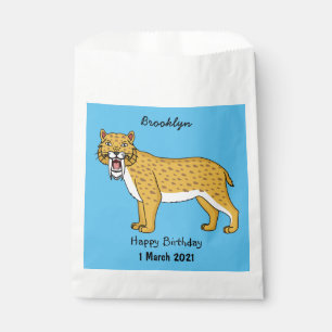 Sabre-toothed tiger illustration favour bags