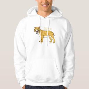 Sabre-toothed tiger illustration hoodie