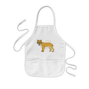 Sabre-toothed tiger illustration kids apron