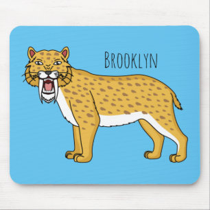 Sabre-toothed tiger illustration  mouse mat