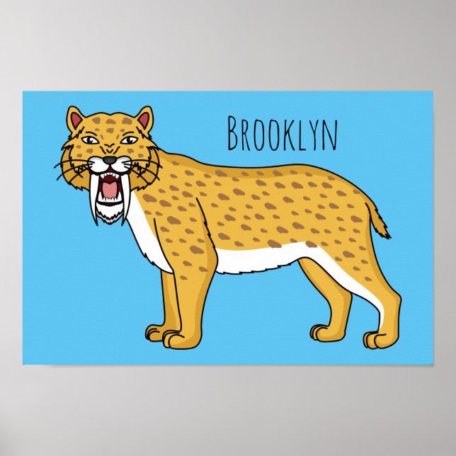 Sabre-toothed tiger illustration  poster (Front)