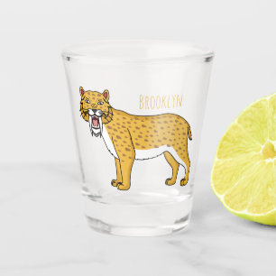 Sabre-toothed tiger illustration shot glass