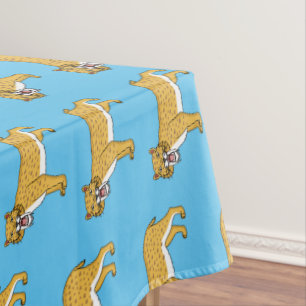 Sabre-toothed tiger illustration tablecloth