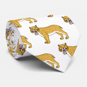 Sabre-toothed tiger illustration tie