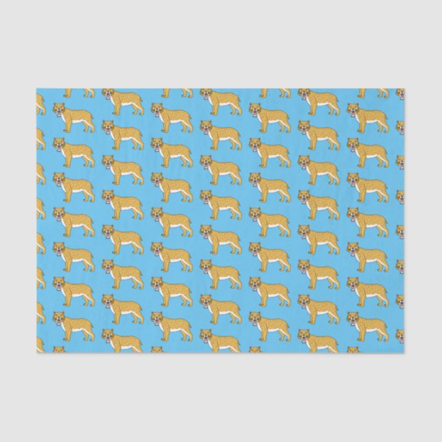 Sabre-toothed tiger illustration tissue paper (Front)