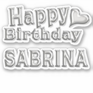 Sabrina Happy Birthday silver Sticker