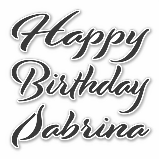 Sabrina name first name black Sticker birthday (Front)