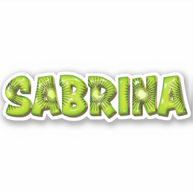 Sabrina Name Kiwi Design Sticker (Front)