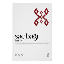 Saç Bağı (Hair Tie) Turkic Motif Poster