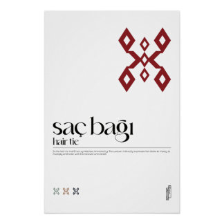 Saç Bağı (Hair Tie) Turkic Motif Poster