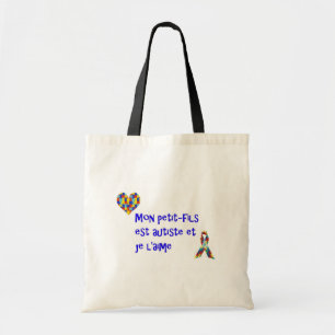 Sac Mon petit-fils est autiste et je l'aime Tote Bag