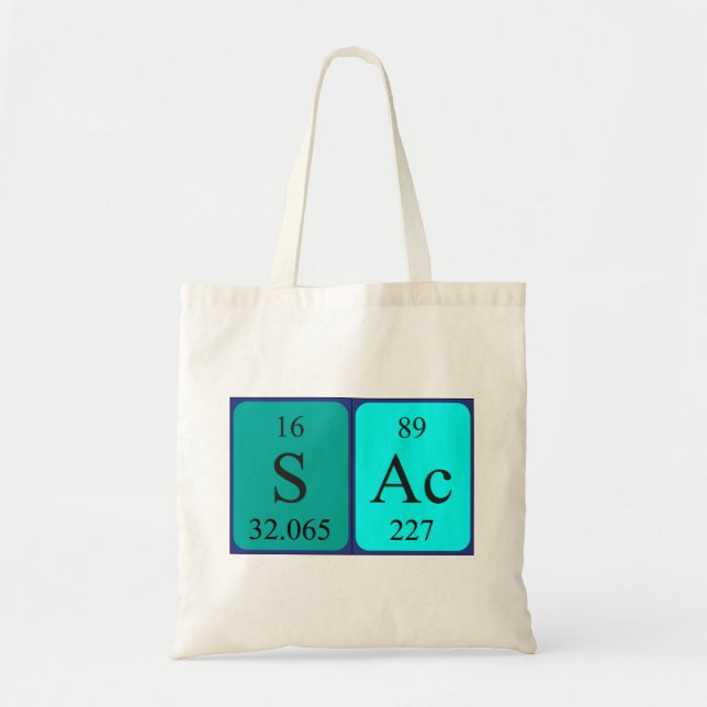Sac periodic table word tote bag (Front)