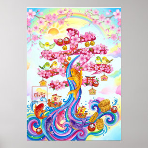 Sachi: Elegant Calligraphy "Happiness" (Sachi) Art Poster