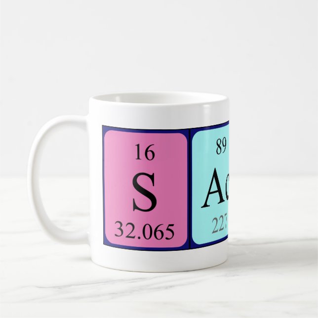 Sachin periodic table name mug (Left)
